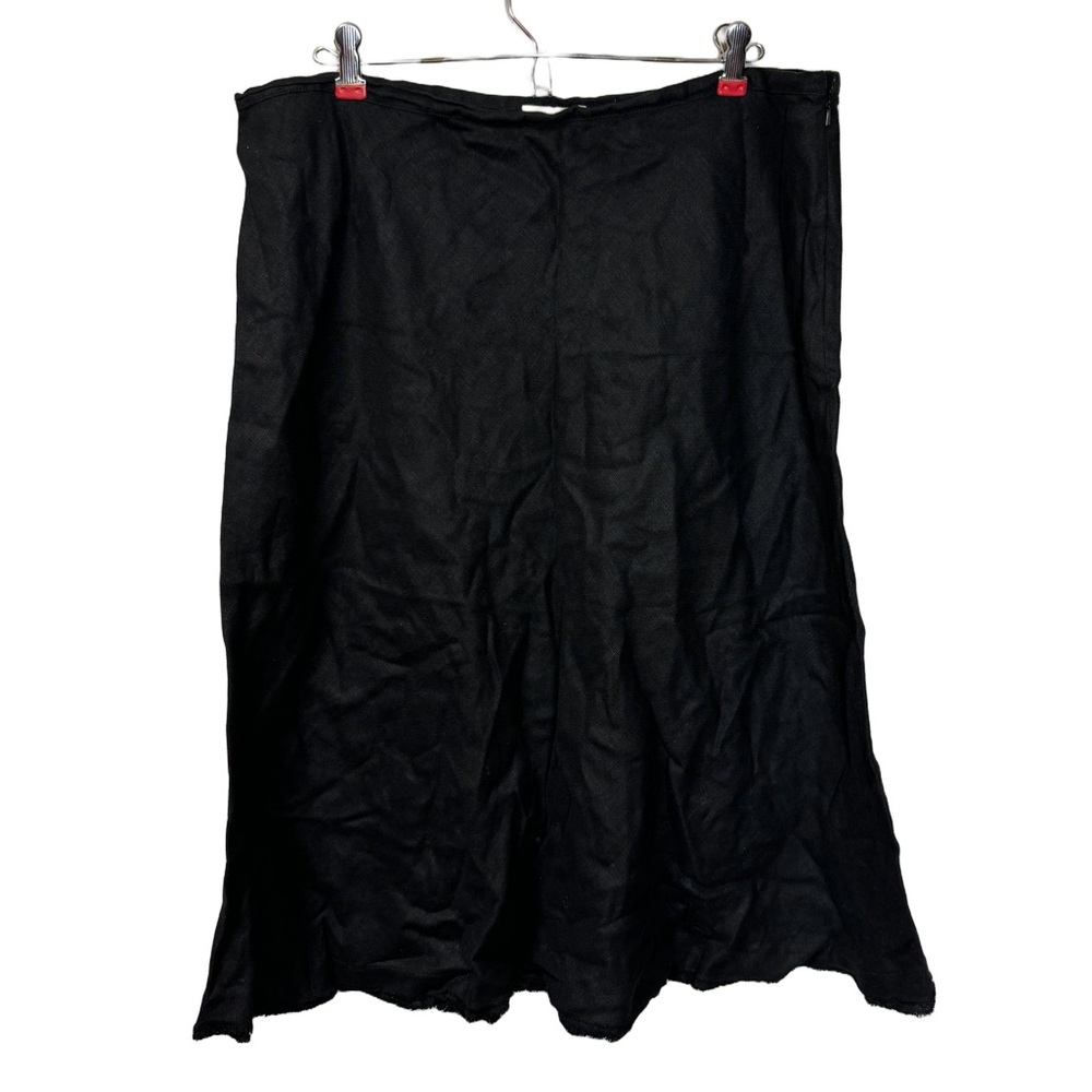 Eileen Fisher 100% Linen Black Skirt sz L